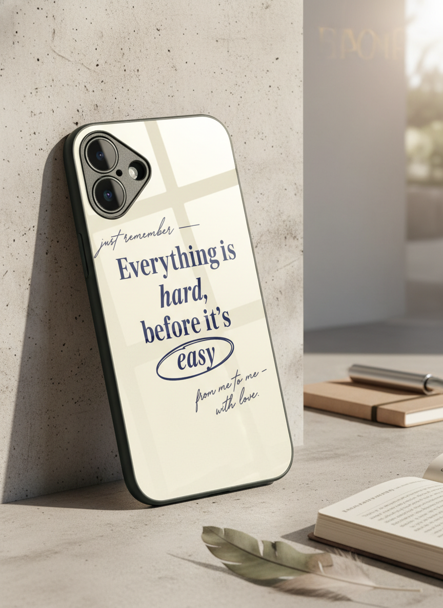 Soft Reminder Premium Glass Back Cover For iPhone 11-17 Models