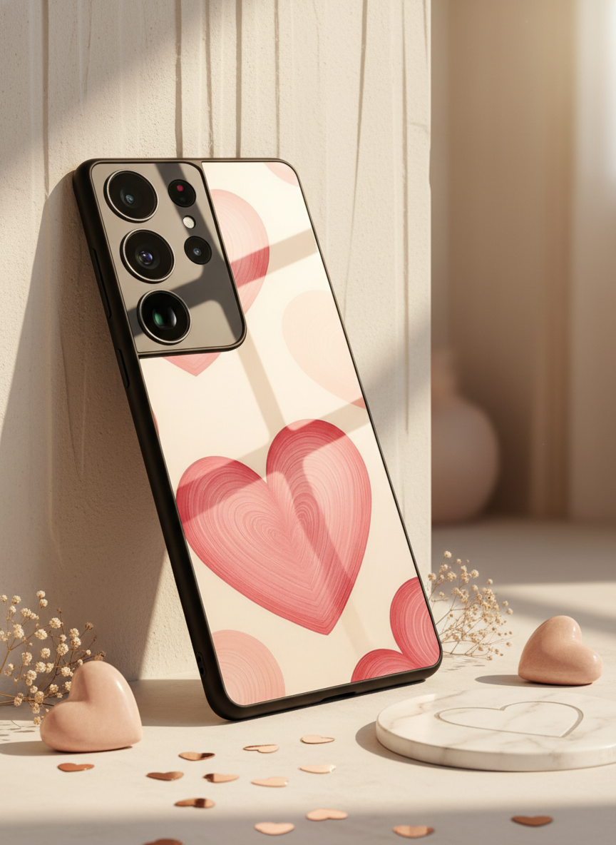 The Candy Hearts Premium Glass Back Cover For Galaxy S, A, M & F Series