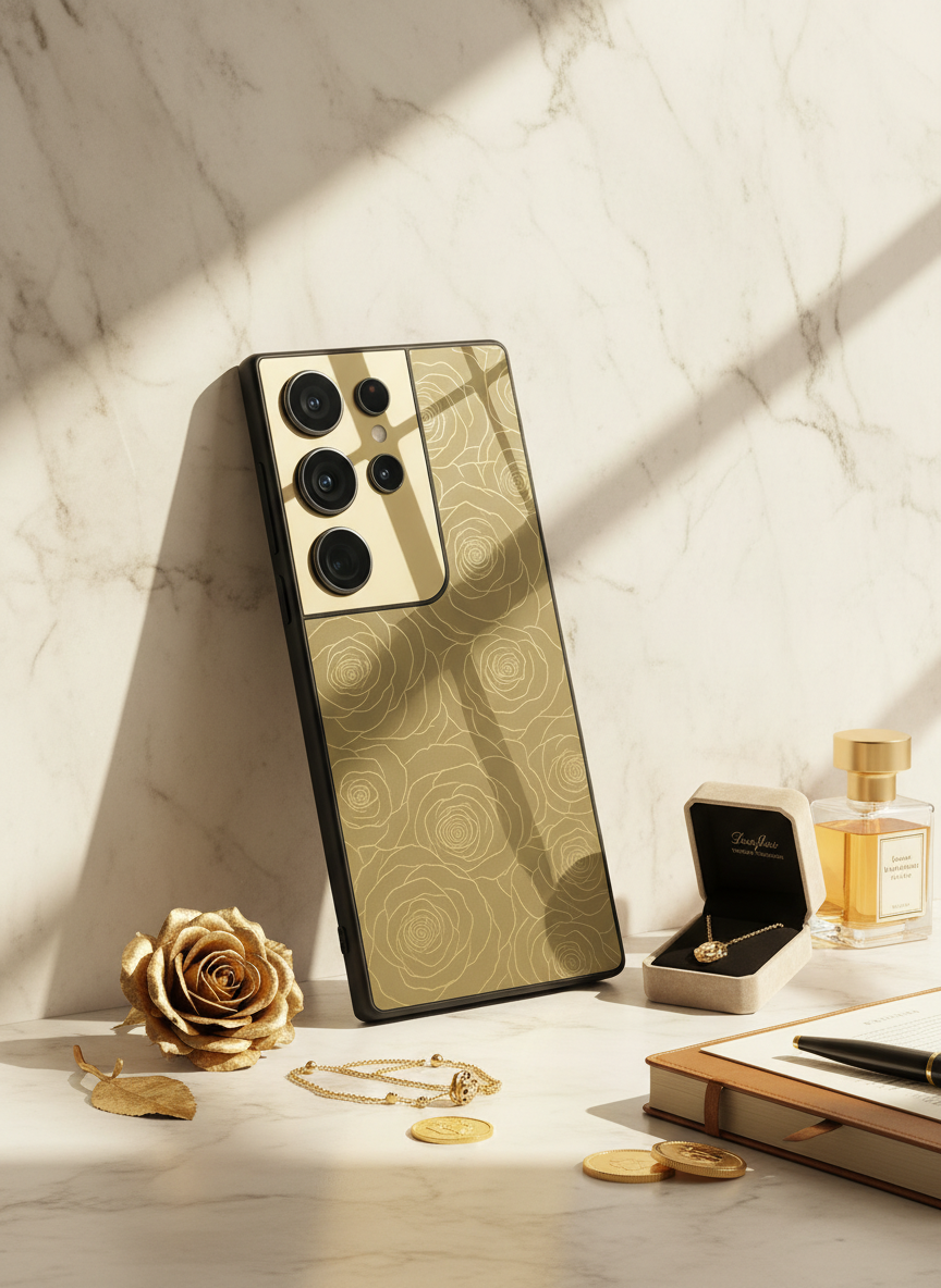 Gilded Rose Premium Glass Back Cover For Galaxy S, A, M & F Series
