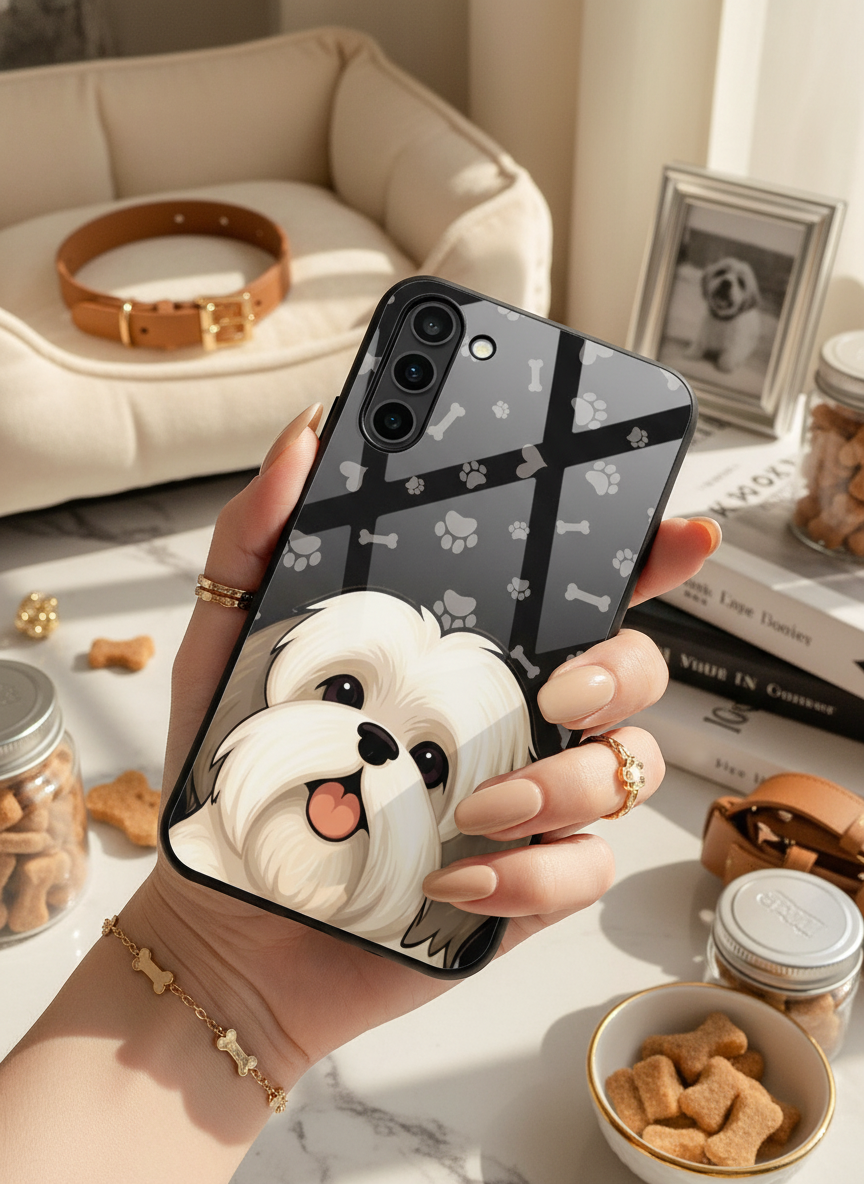 Fluffy Love Premium Glass Back Cover For Galaxy S, A, M & F Series