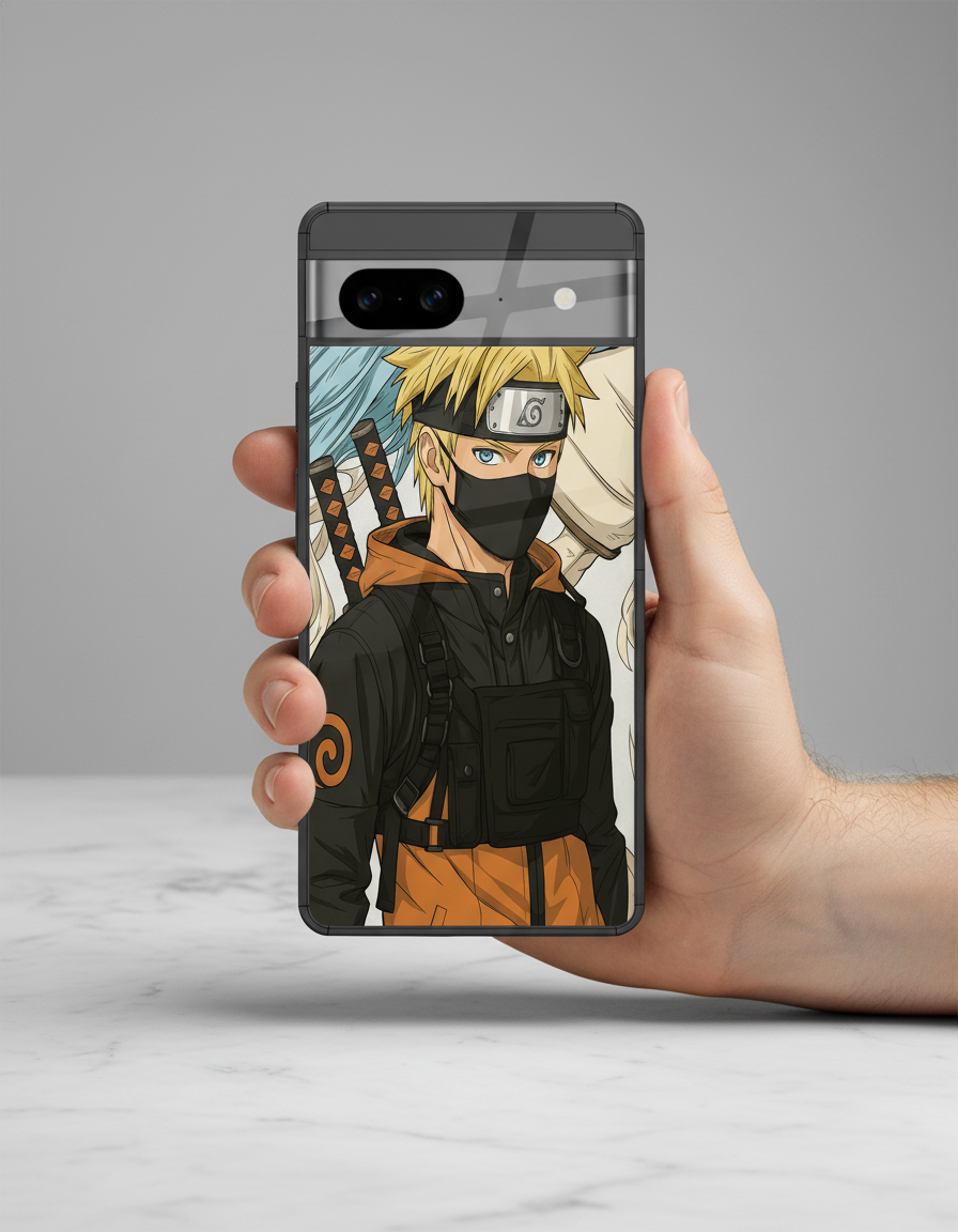 Stealthy Naruto Premium Glass Back Cover For Google Pixel 7,8,9,10 Series
