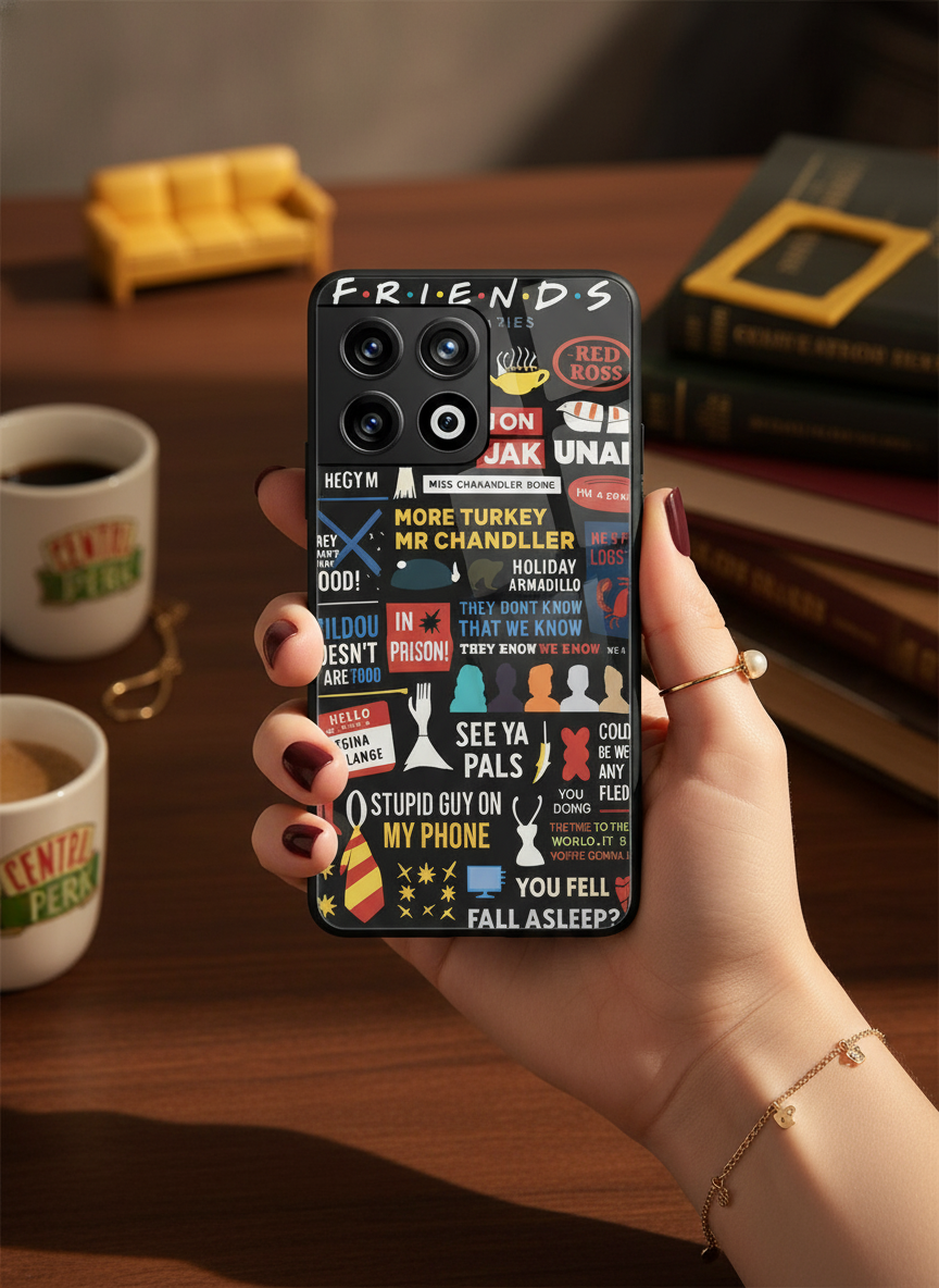 F.R.I.E.N.D.S Premium Glass Back Cover For One Plus 13, 12, 11, 10, Nord Series
