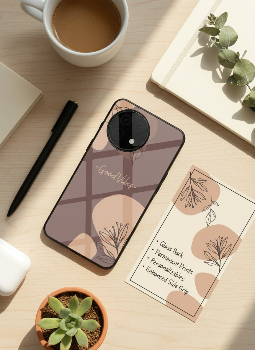 Calm Aura Premium Glass Back Cover For One Plus 13, 12, 11, 10, Nord Series