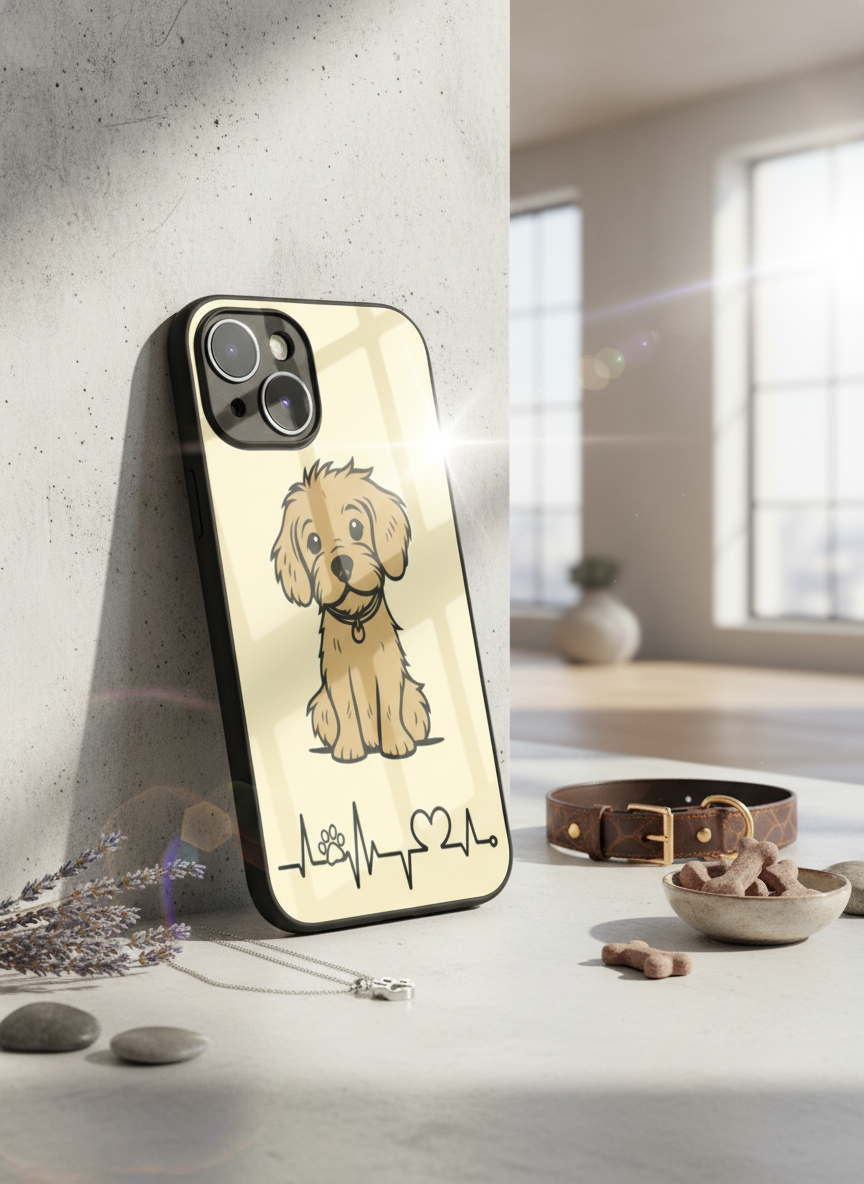 Pawfect Love Premium Glass Back Cover For iPhone 11-17 Models