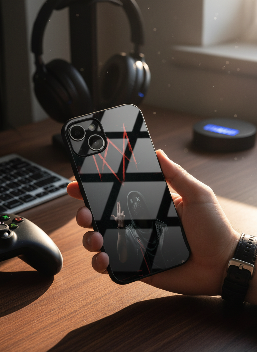 Symbol Premium Glass Back Cover For iPhone 11-17 Models