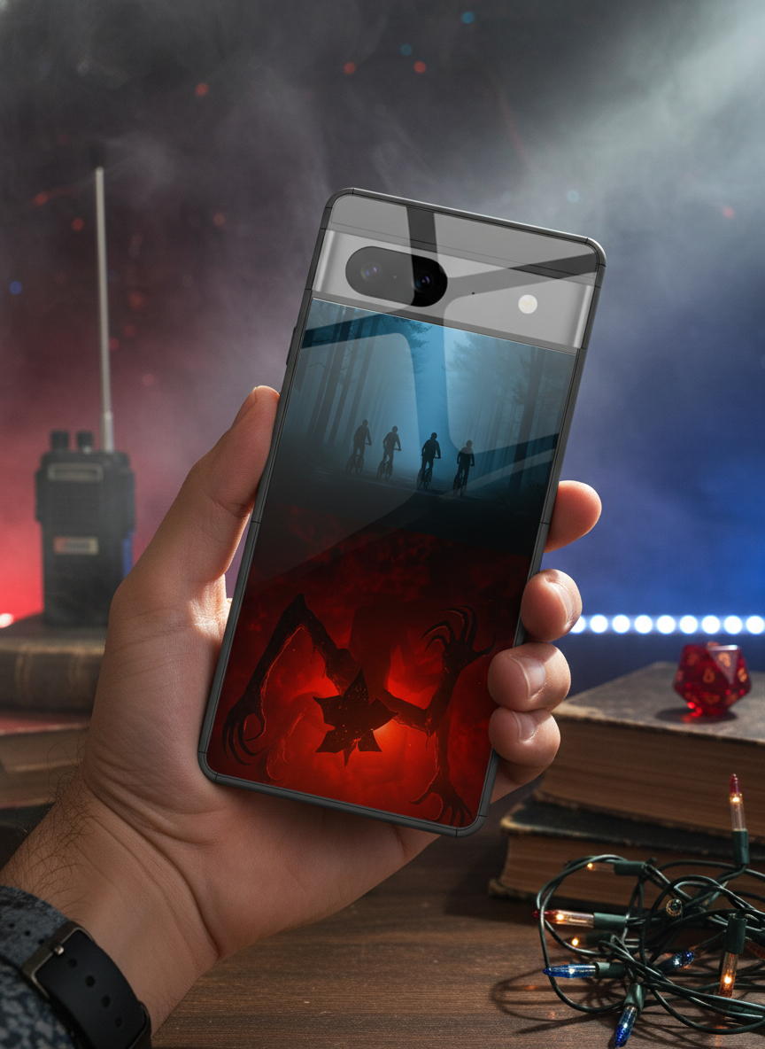 STRANGER THINGS- ShadowSplit Premium Glass Back Cover For Google Pixel 7,8,9,10 Series