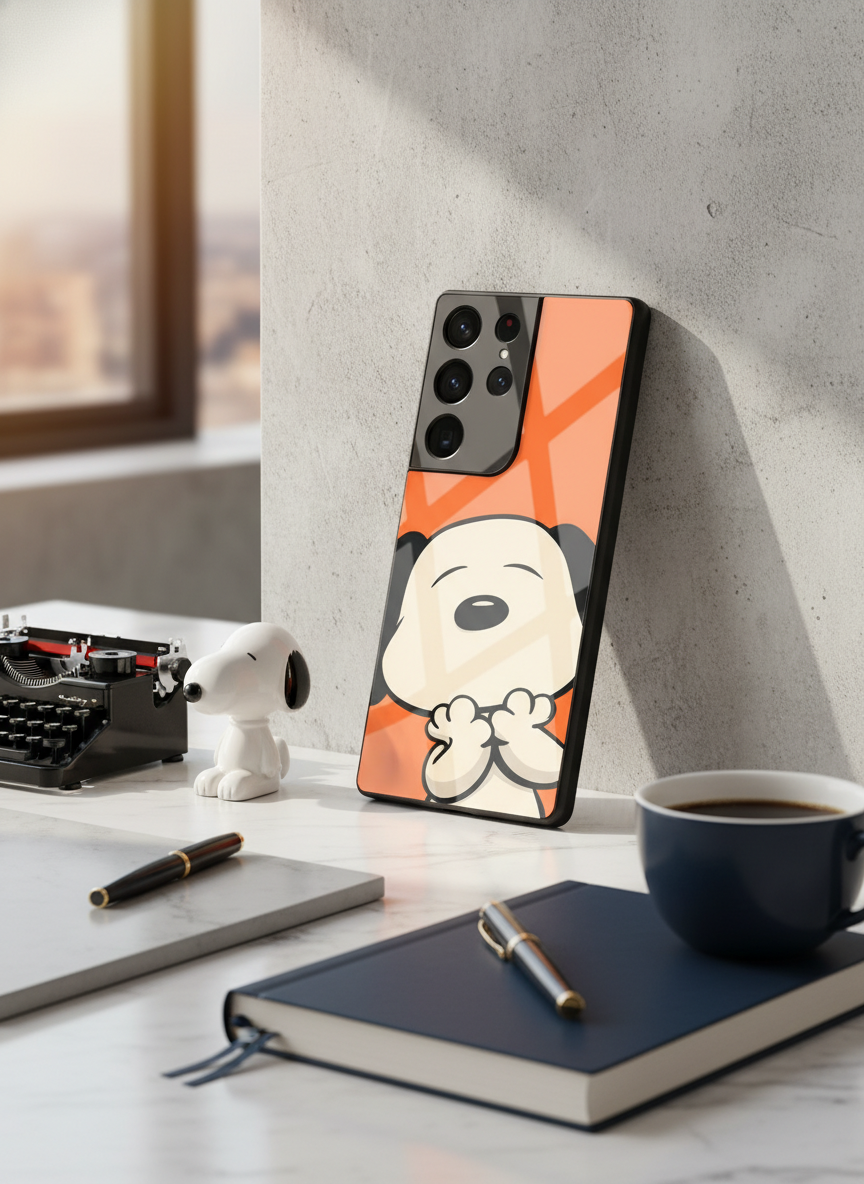 Puppy Love Premium Glass Back Cover For Galaxy S, A, M & F Series