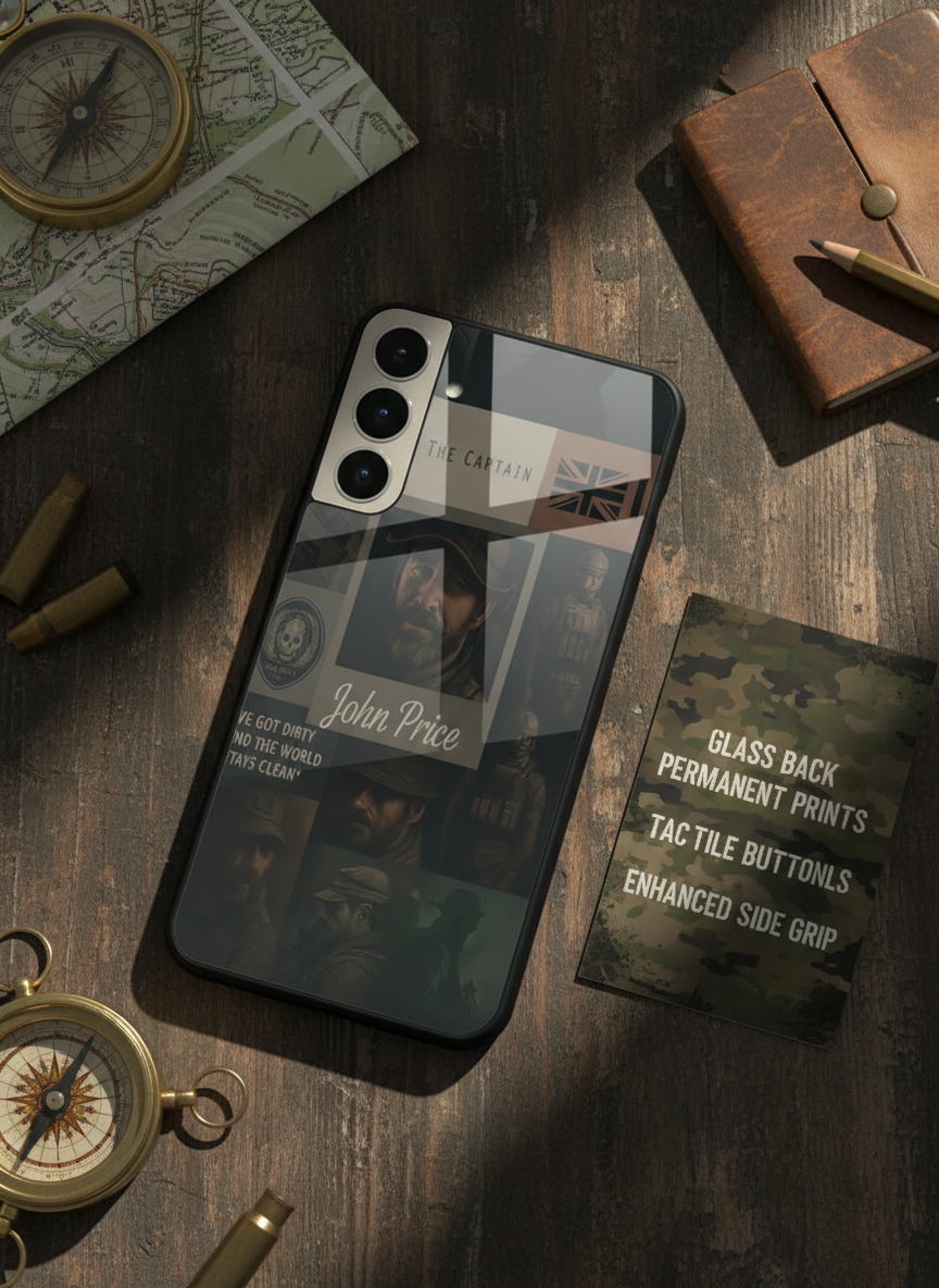 Captain's Creed Premium Glass Back Cover For Galaxy S, A, M & F Series