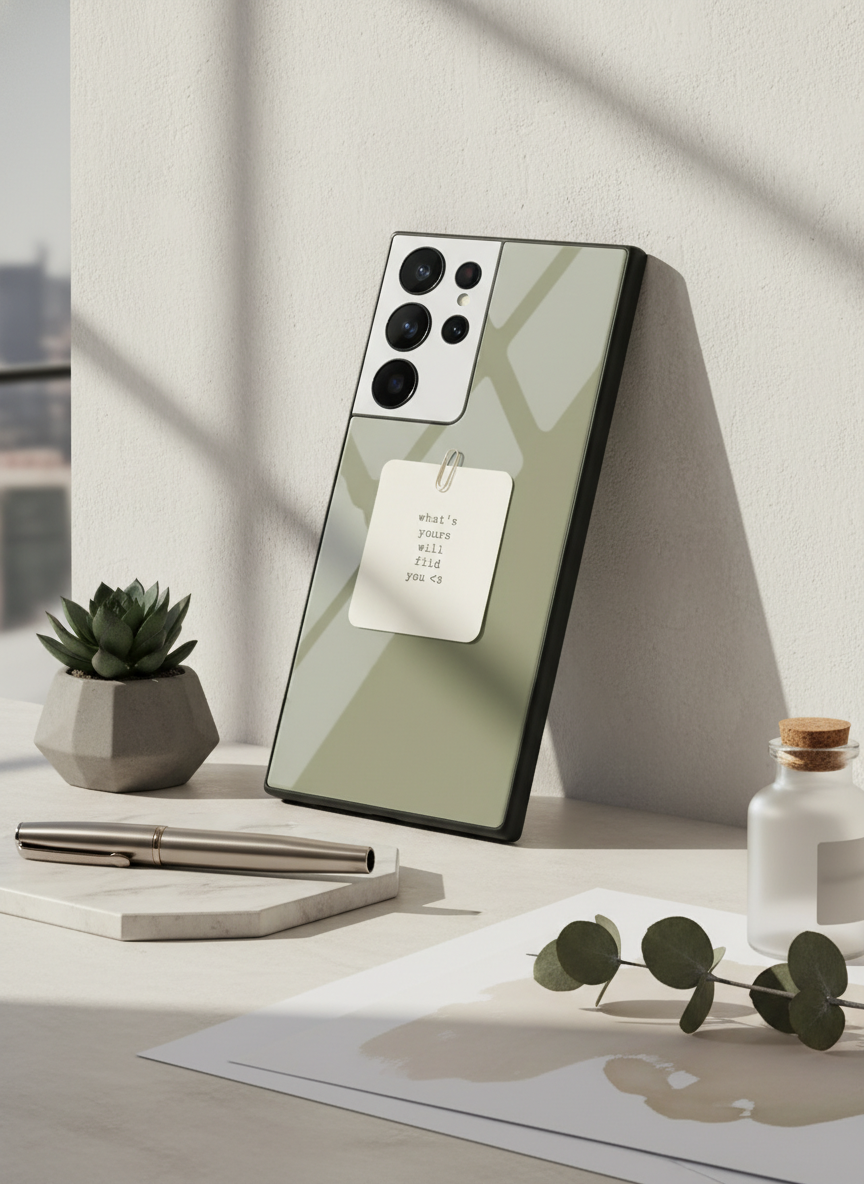 Find You Premium Glass Back Cover For Galaxy S, A, M & F Series