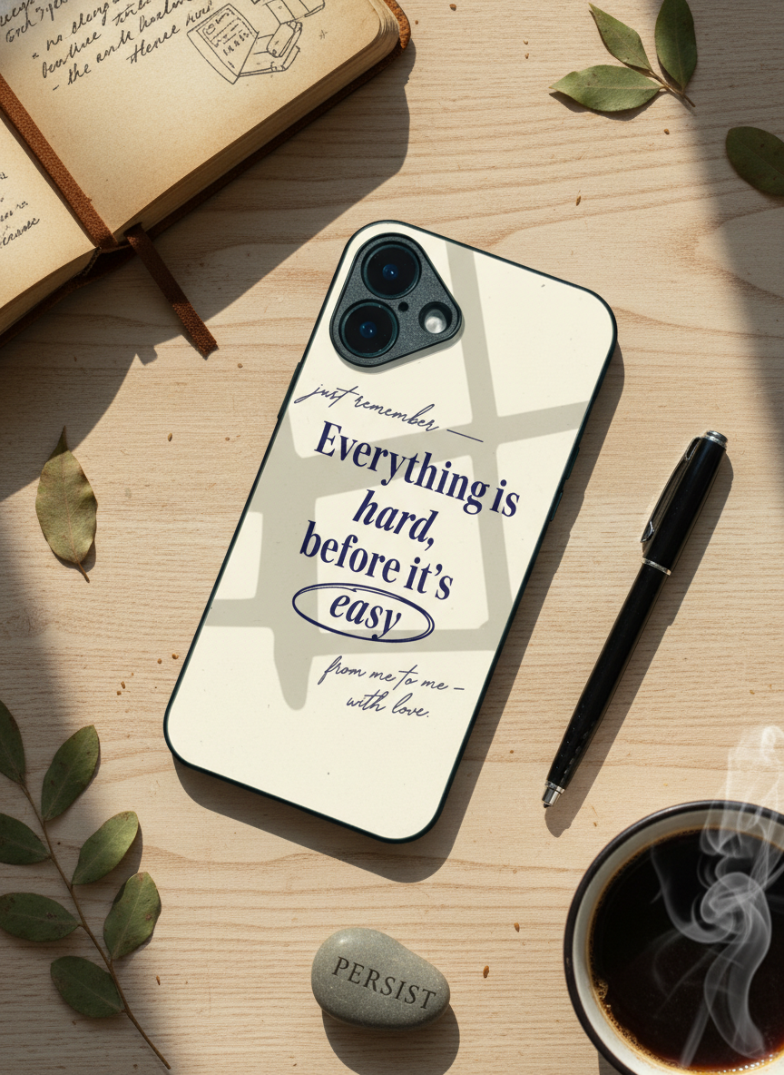 Soft Reminder Premium Glass Back Cover For iPhone 11-17 Models