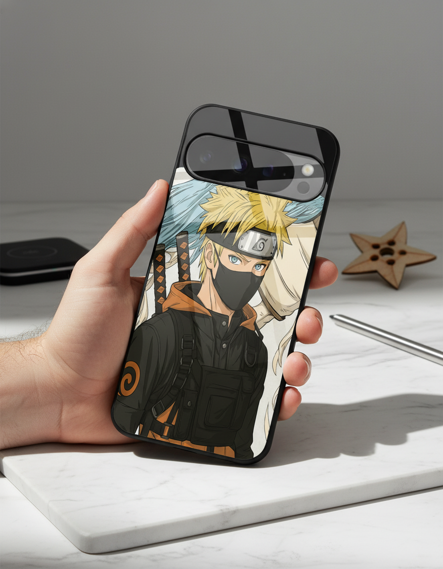 Stealthy Naruto Premium Glass Back Cover For Google Pixel 7,8,9,10 Series