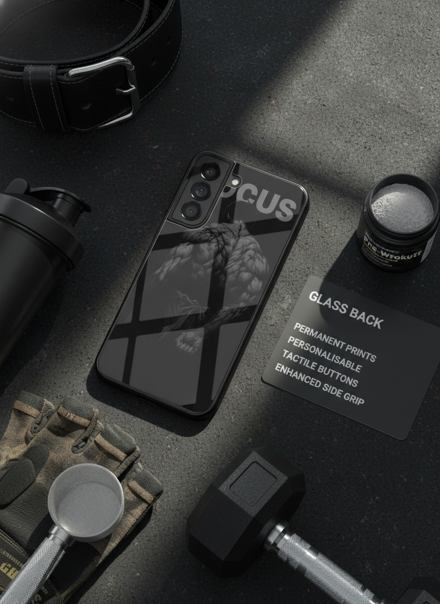 Focus Premium Glass Back Cover For Galaxy S, A, M & F Series