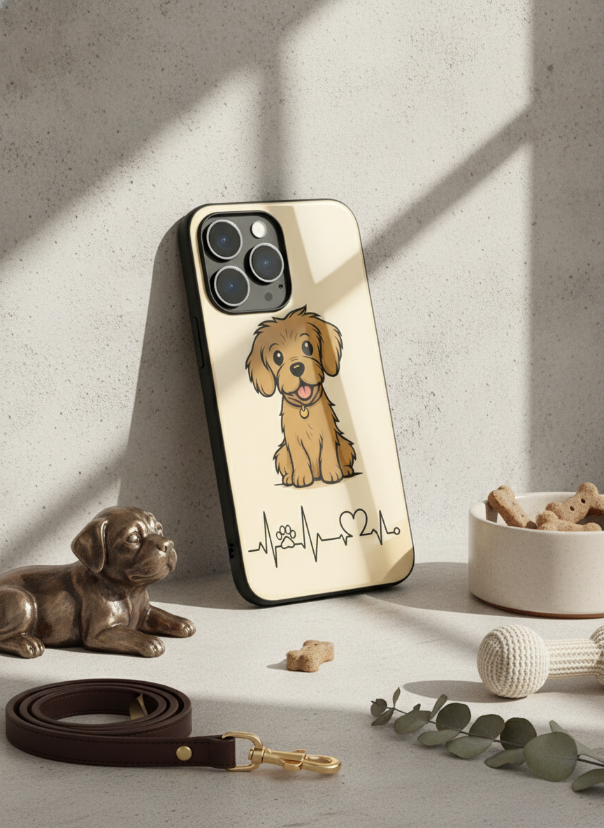 Pawfect Love Premium Glass Back Cover For iPhone 11-17 Models