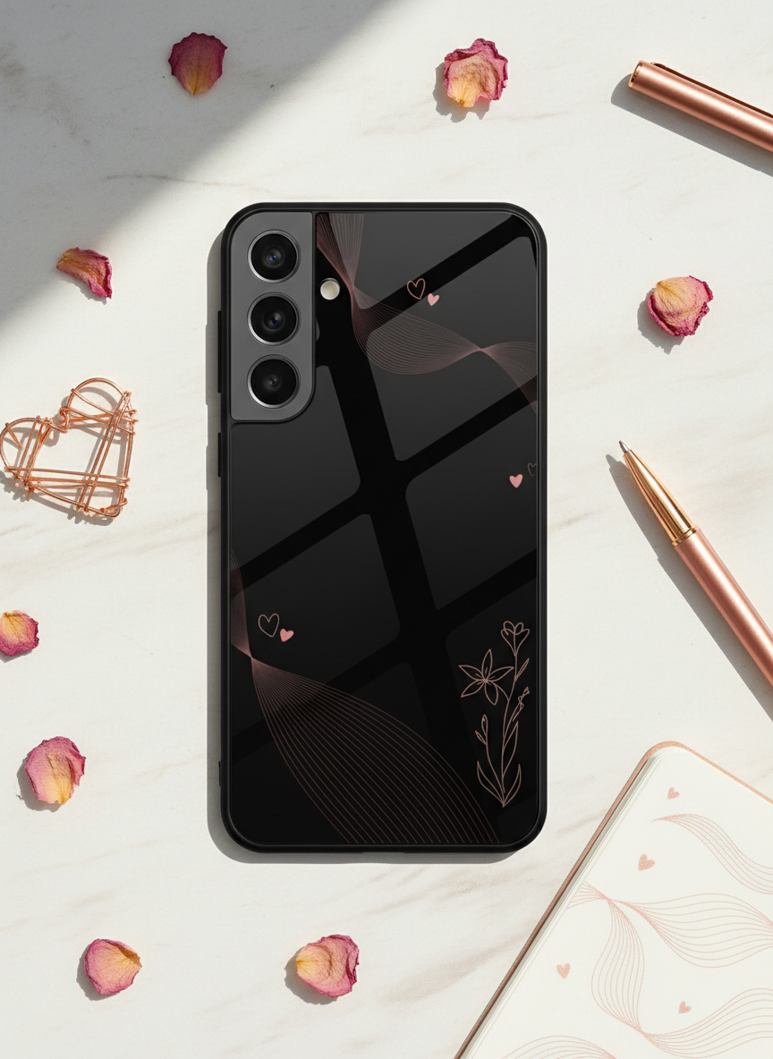 Velvet Bloom Personalised Premium Glass Back Cover For Galaxy S, A, M & F Series