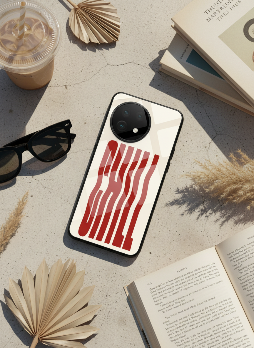 Stay Chill Glass Back Cover For One Plus 13, 12, 11, 10, Nord Series