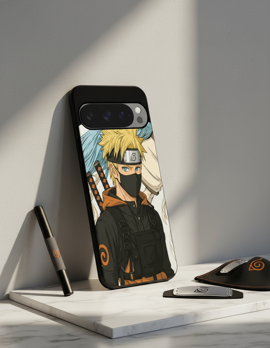 Stealthy Naruto Premium Glass Back Cover For Google Pixel 7,8,9,10 Series