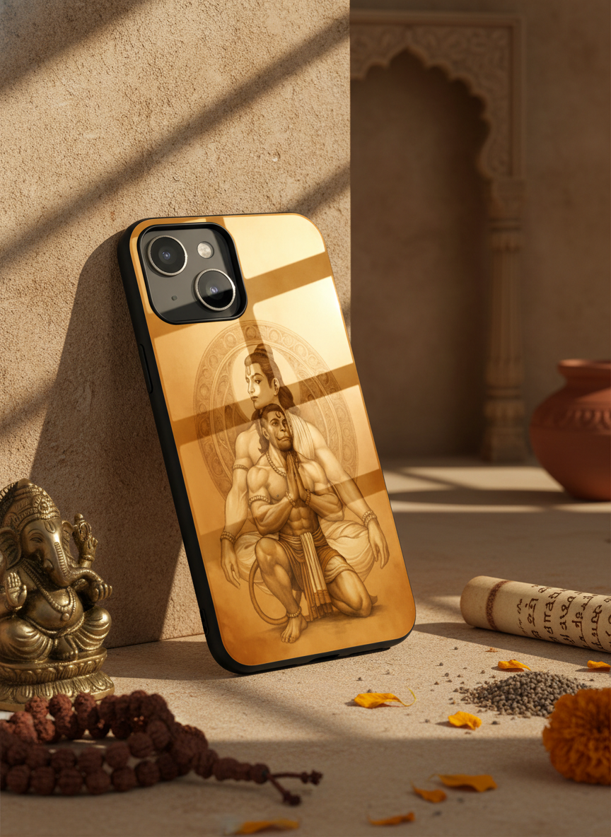 Bhakti Eternal Premium Glass Back Cover For iPhone 11-17 Models