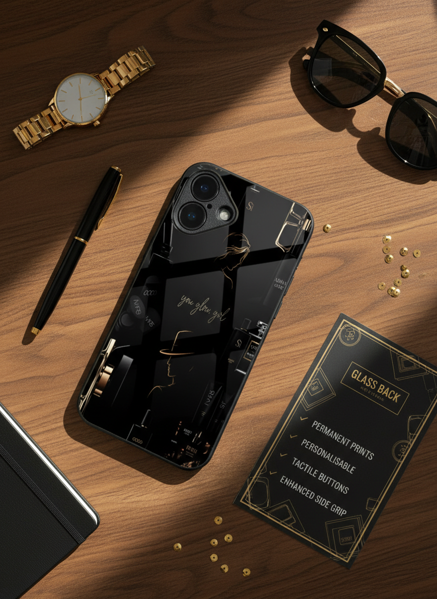 Glow & Grace Premium Glass Back Cover For iPhone 11-17 Models