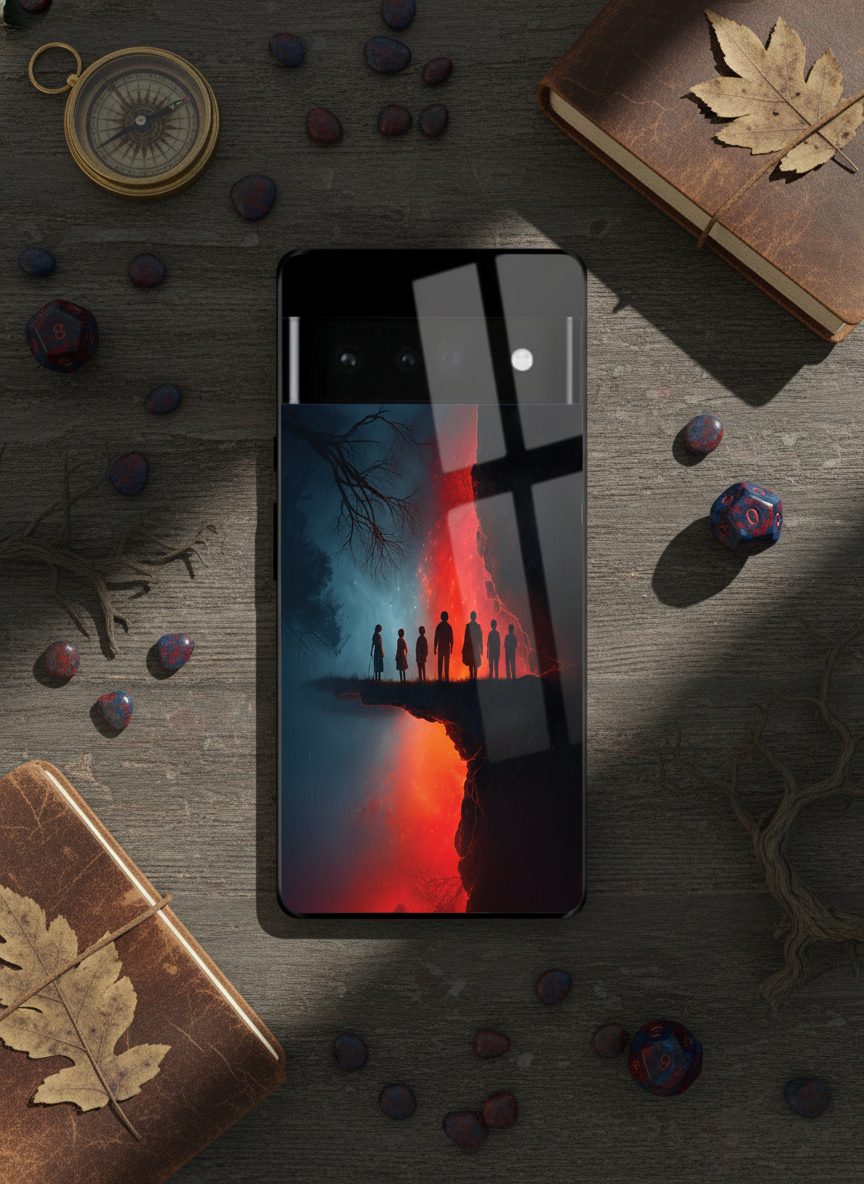 STRANGER THINGS- The Parallel Edge Premium Glass Back Cover For Google Pixel 7,8,9,10 Series