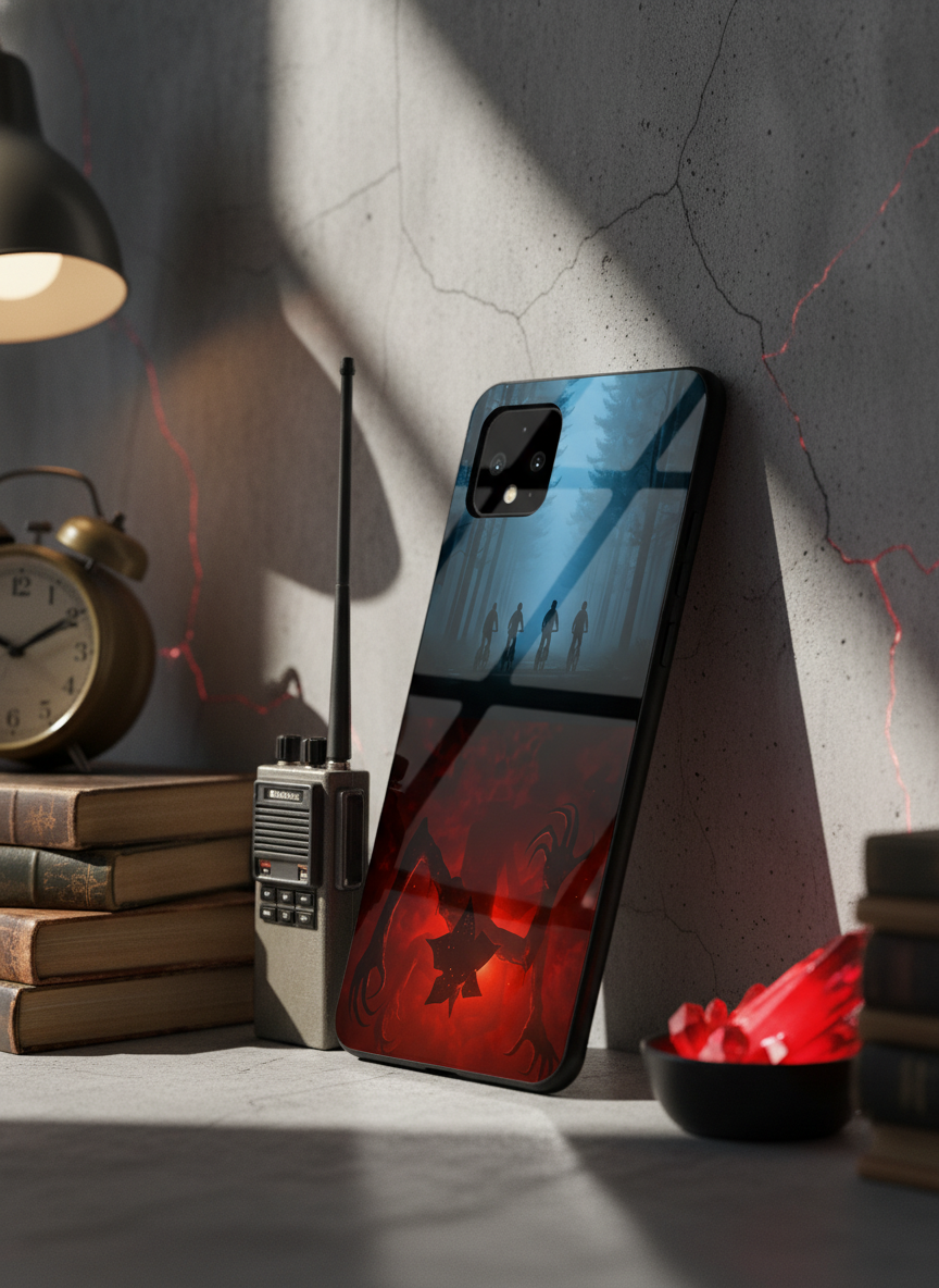 STRANGER THINGS- ShadowSplit Premium Glass Back Cover For Google Pixel 7,8,9,10 Series