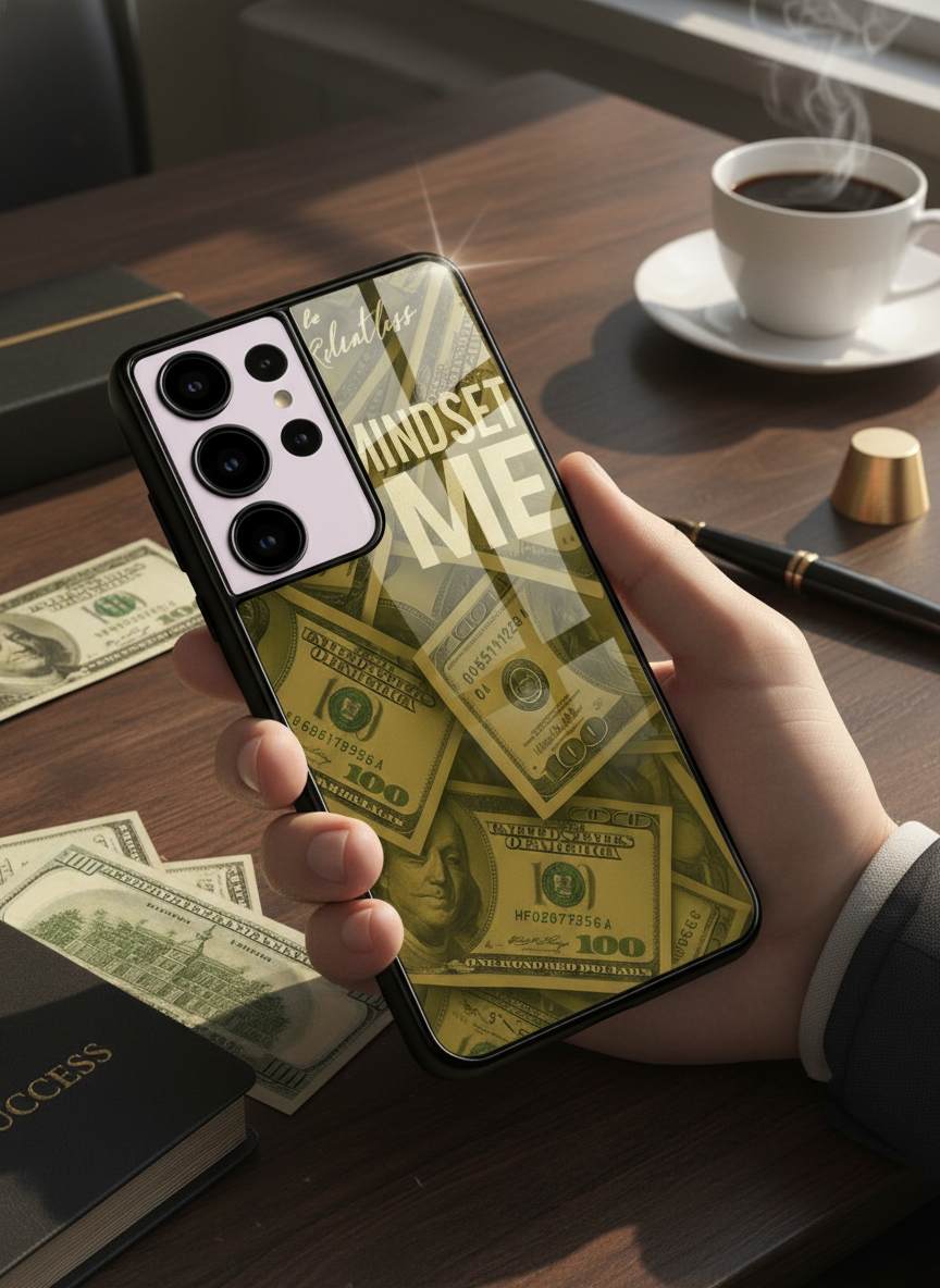 Money Mindset Premium Glass Back Cover For Galaxy S, A, M & F Series