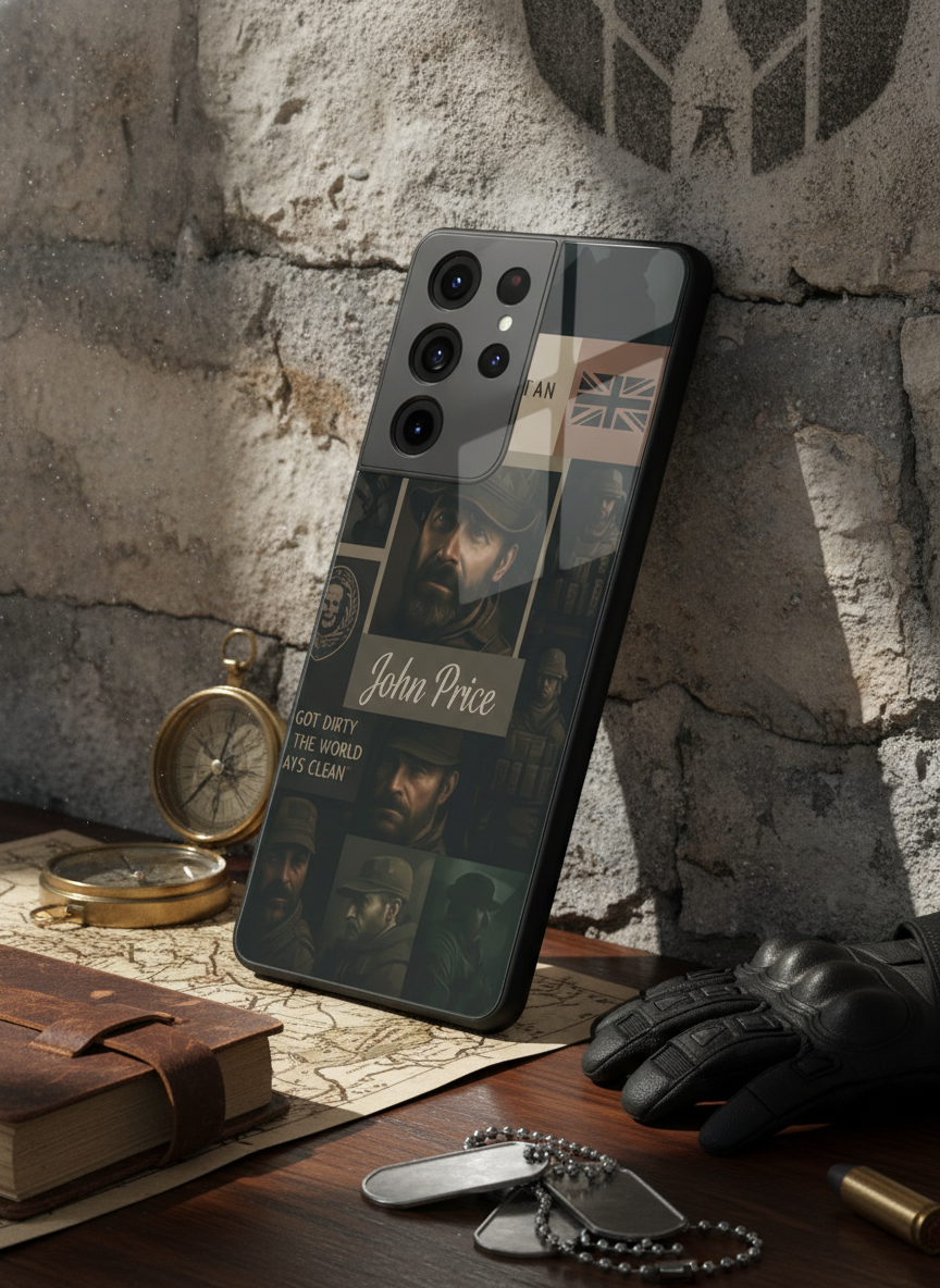 Captain's Creed Premium Glass Back Cover For Galaxy S, A, M & F Series