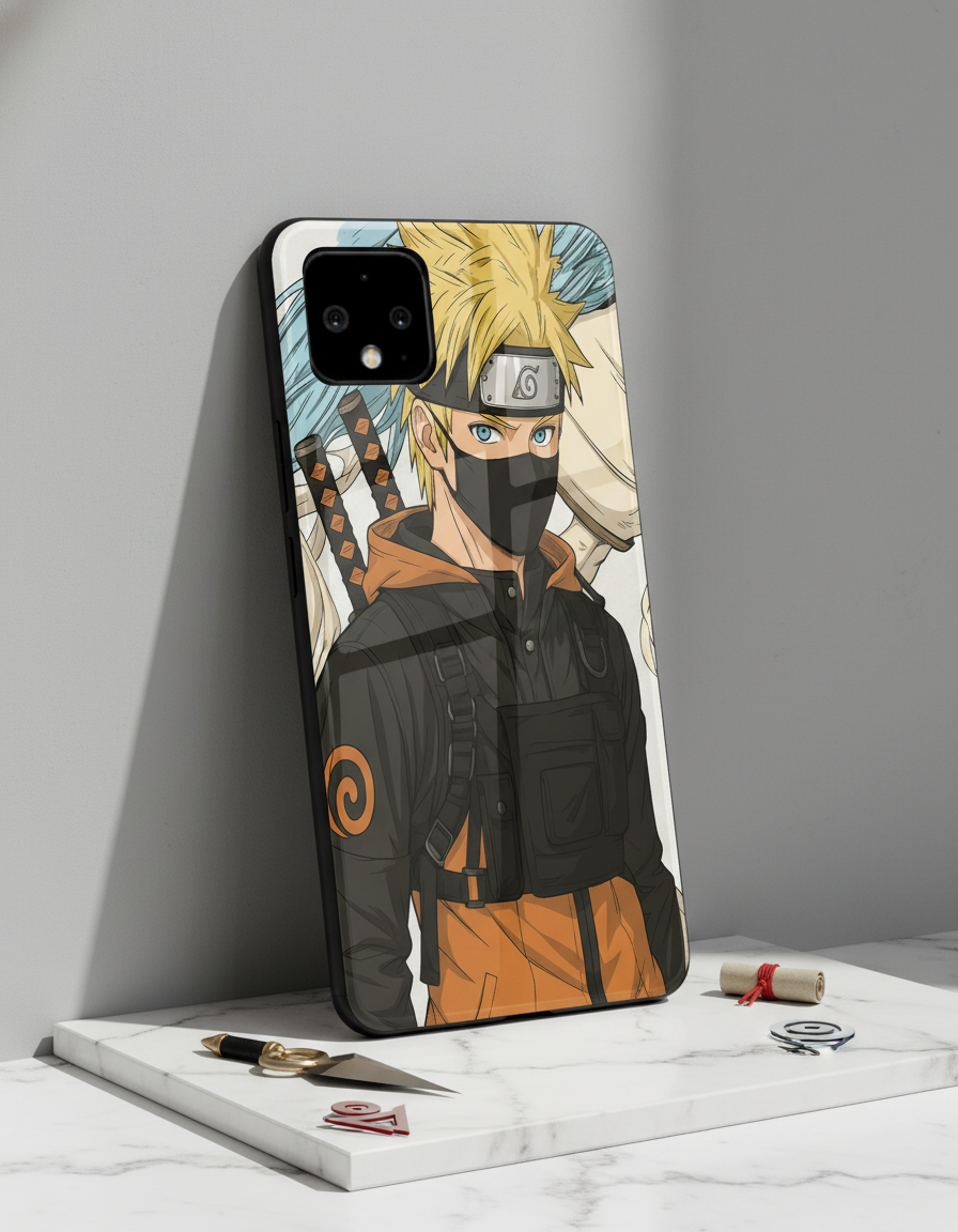 Stealthy Naruto Premium Glass Back Cover For Google Pixel 7,8,9,10 Series