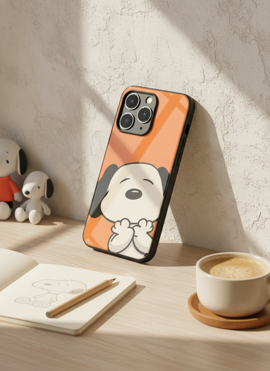 Puppy Love Premium Glass Back Cover For iPhone 11-17 Models