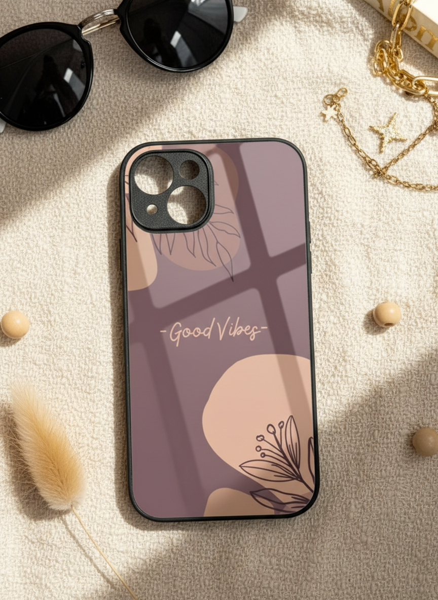 Calm Aura Premium Glass Back Cover For iPhone 11-17 Models