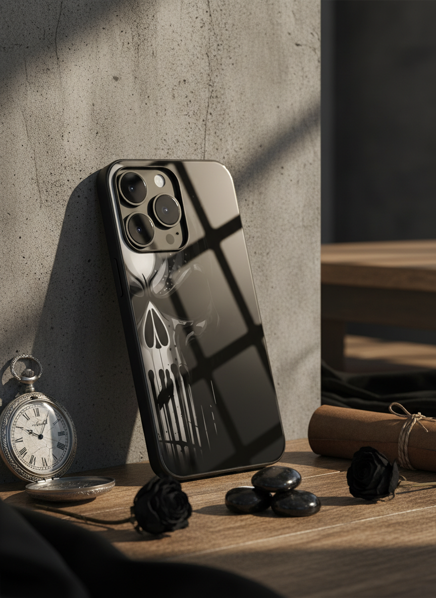 Deathmark Premium Glass Back Cover For iPhone 11-17 Models