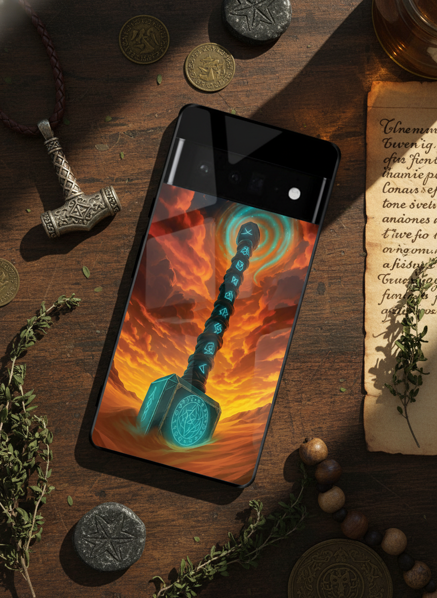 Mjolnir is it You ? Premium Glass Back Cover For Google Pixel 7,8,9,10 Series