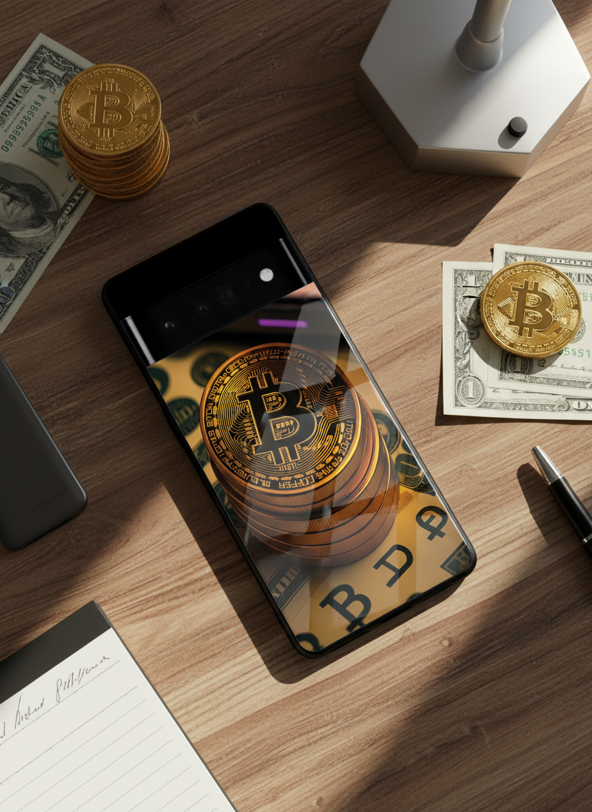 Bitcoin Blaze Premium Glass Back Cover For Google Pixel 7,8,9,10 Series