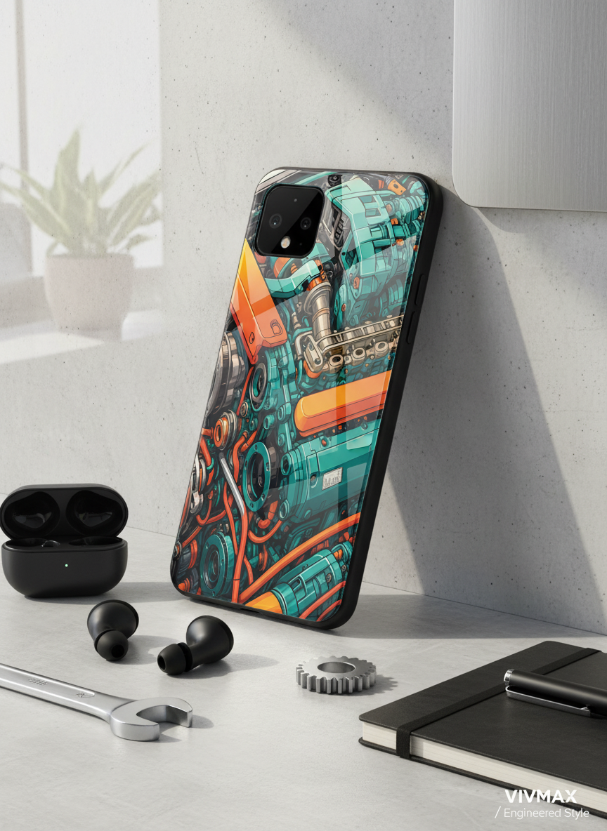 Aesthetic Engine-ry Premium Glass Back Cover For Google Pixel 7,8,9,10 Series