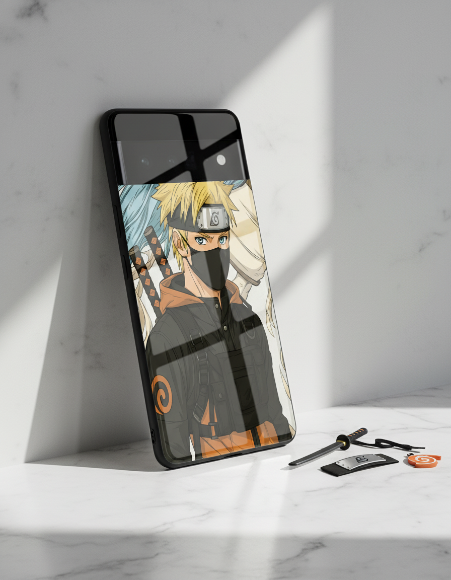 Stealthy Naruto Premium Glass Back Cover For Google Pixel 7,8,9,10 Series