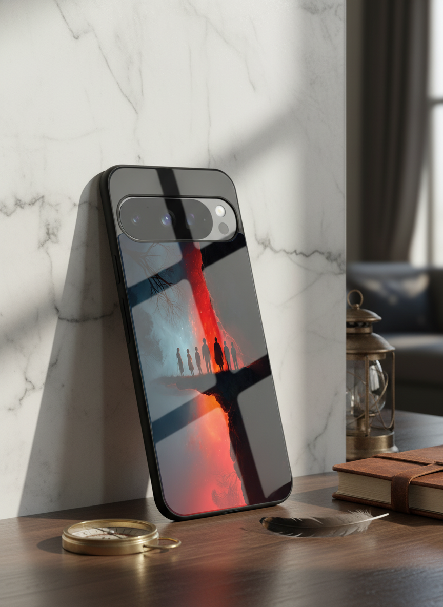 STRANGER THINGS- The Parallel Edge Premium Glass Back Cover For Google Pixel 7,8,9,10 Series