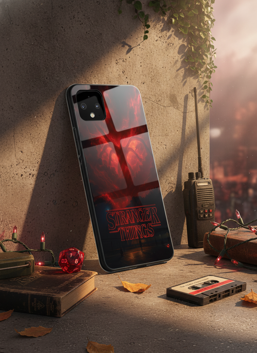 STRANGER THINGS- The Dark Overlord Premium Glass Back Cover For Google Pixel 7,8,9,10 Series