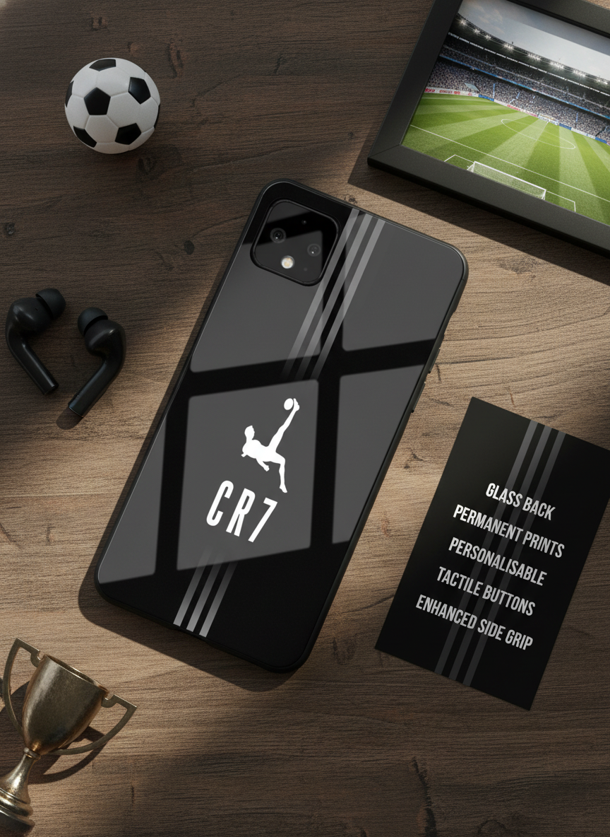 CR7 legacy Premium Glass Back Cover For Google Pixel 7,8,9,10 Series