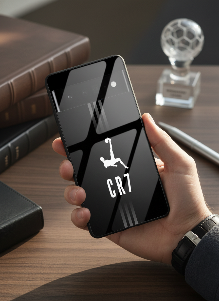 CR7 legacy Premium Glass Back Cover For Google Pixel 7,8,9,10 Series
