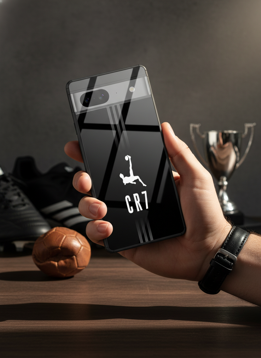 CR7 legacy Premium Glass Back Cover For Google Pixel 7,8,9,10 Series