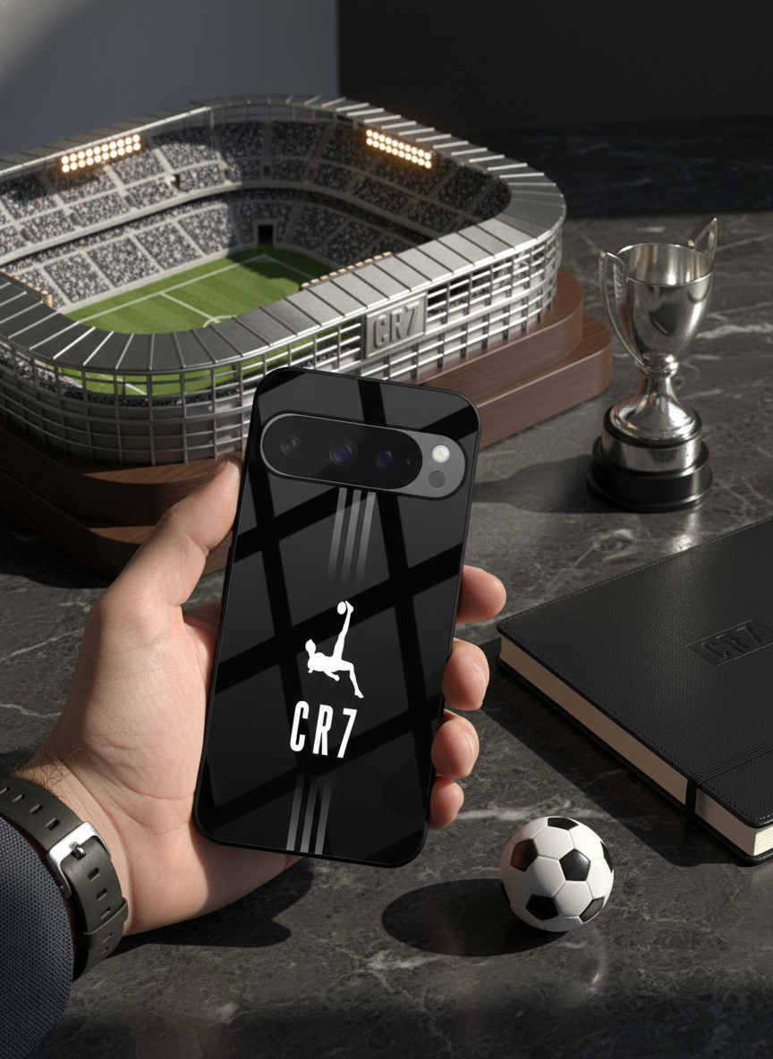 CR7 legacy Premium Glass Back Cover For Google Pixel 7,8,9,10 Series