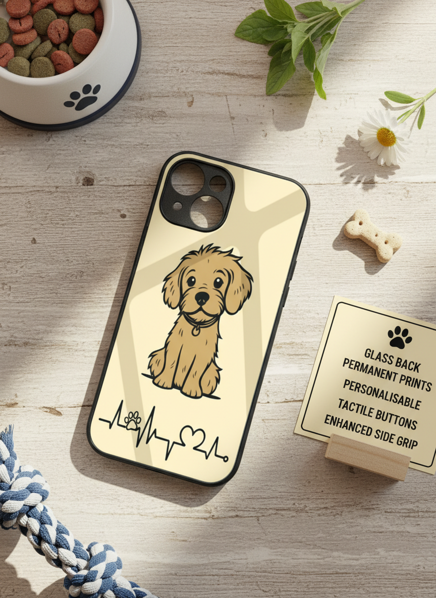 Pawfect Love Premium Glass Back Cover For iPhone 11-17 Models