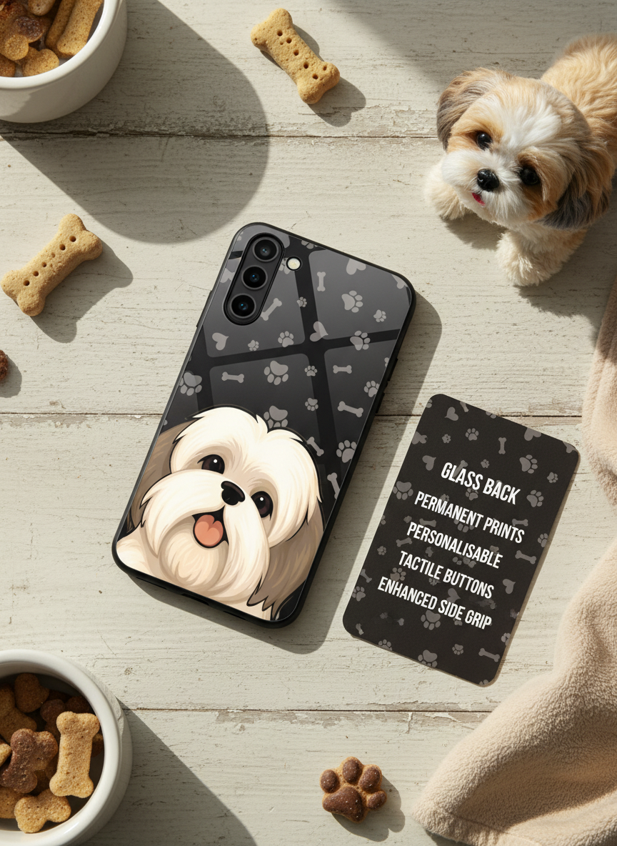 Fluffy Love Premium Glass Back Cover For Galaxy S, A, M & F Series