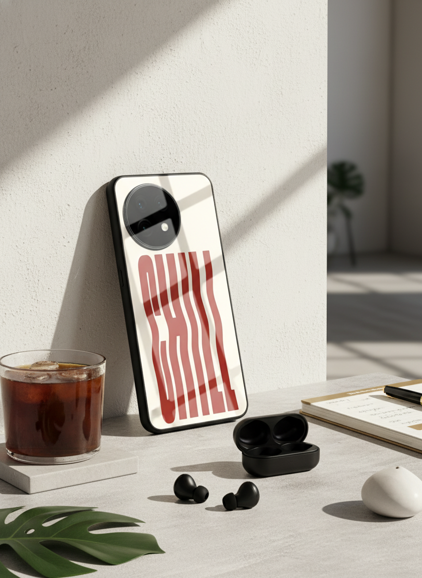 Stay Chill Glass Back Cover For One Plus 13, 12, 11, 10, Nord Series