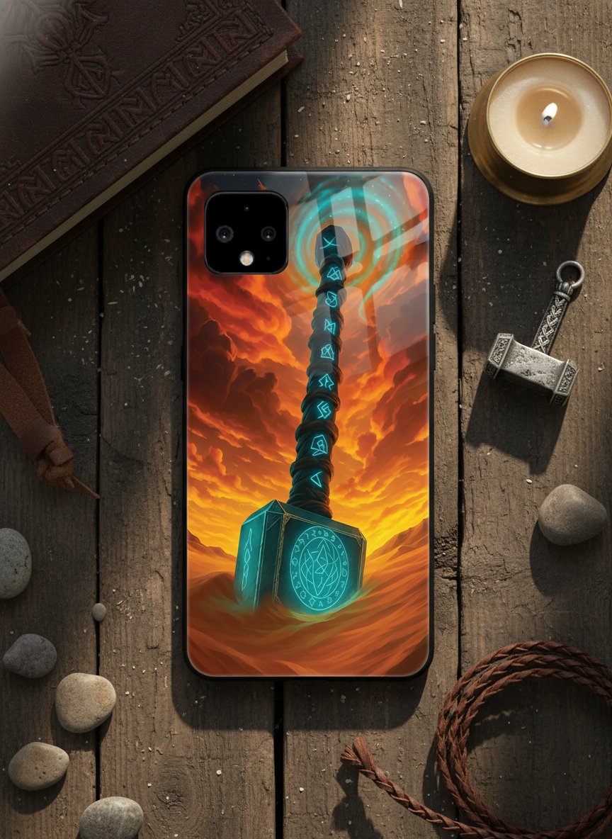 Mjolnir is it You ? Premium Glass Back Cover For Google Pixel 7,8,9,10 Series