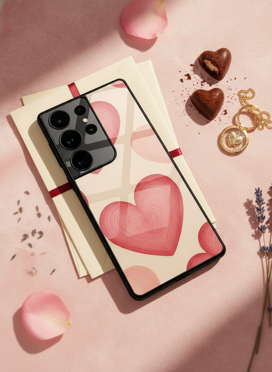 The Candy Hearts Premium Glass Back Cover For Galaxy S, A, M & F Series