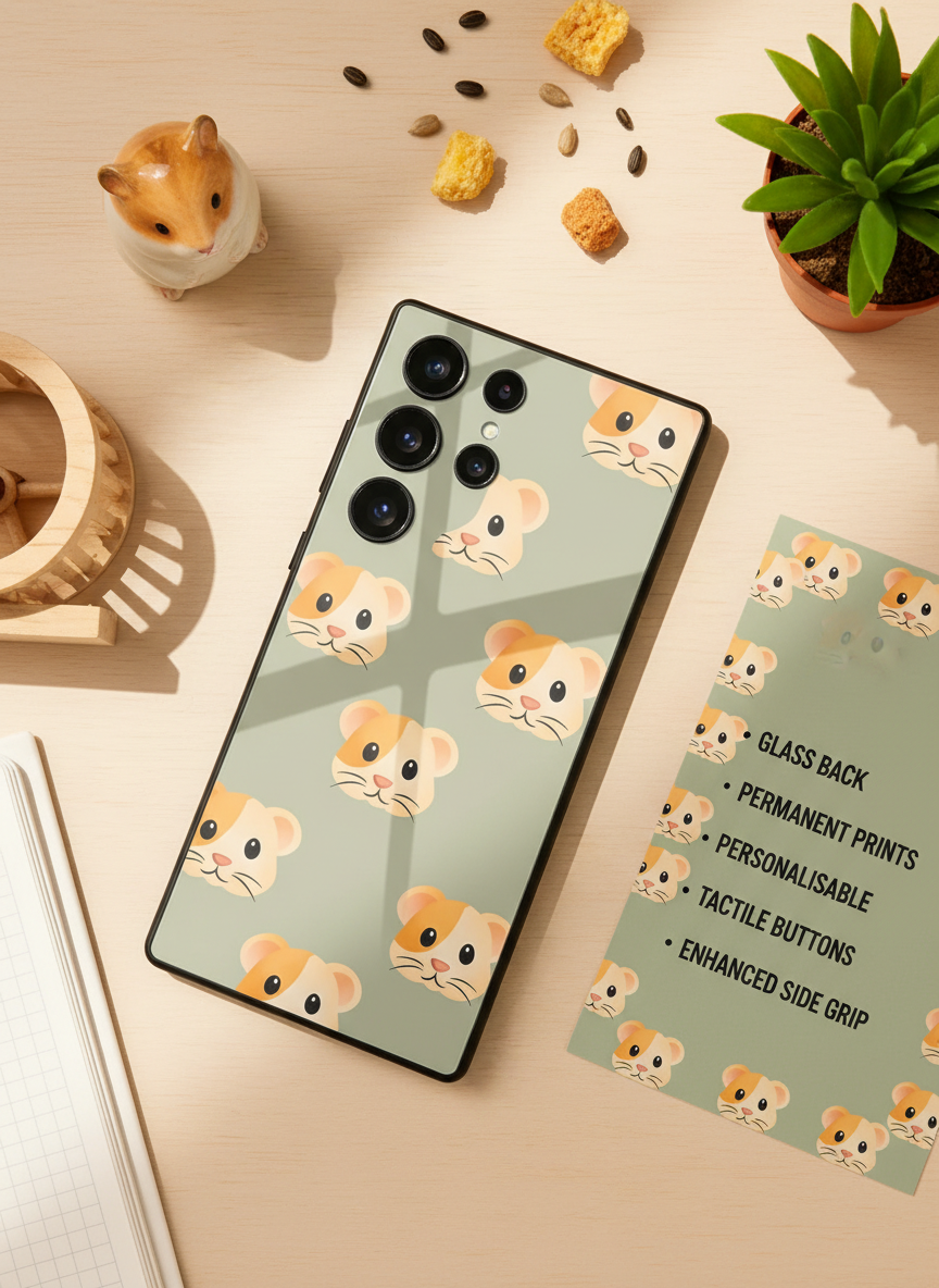 Hello Rabbis Premium Glass Back Cover For Galaxy S, A, M & F Series
