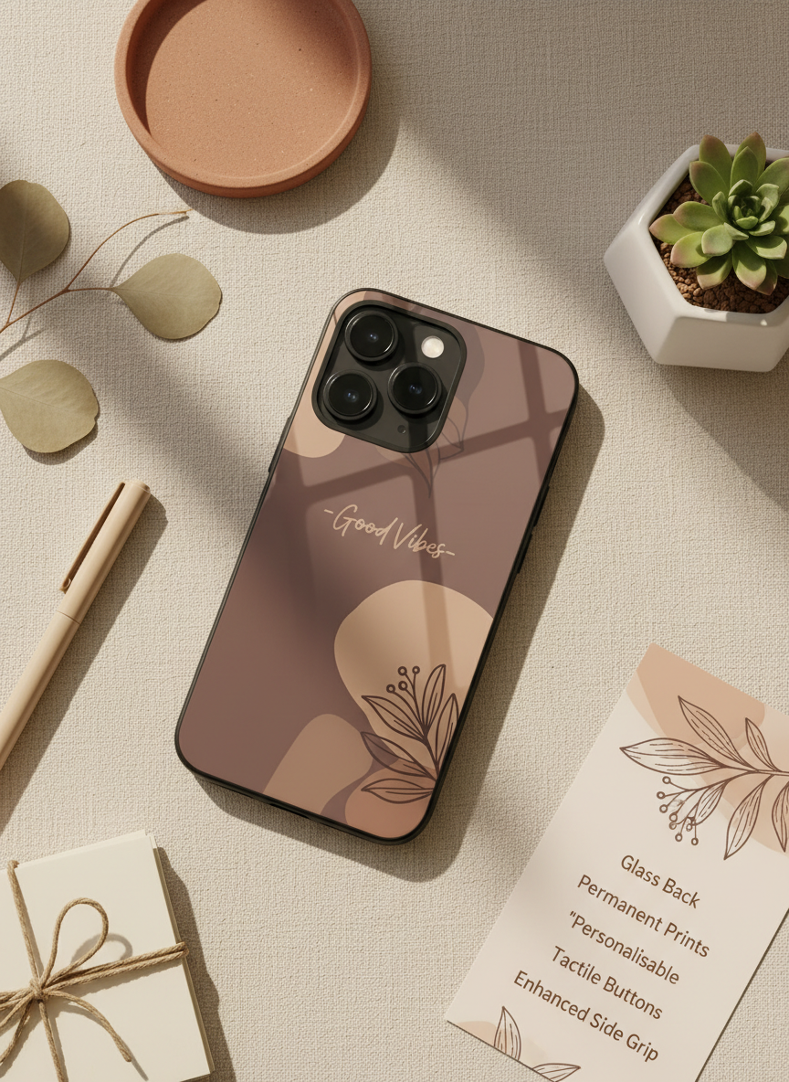 Calm Aura Premium Glass Back Cover For iPhone 11-17 Models