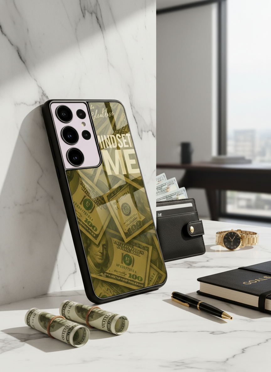 Money Mindset Premium Glass Back Cover For Galaxy S, A, M & F Series