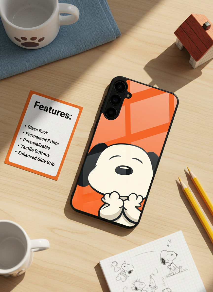 Puppy Love Premium Glass Back Cover For Galaxy S, A, M & F Series