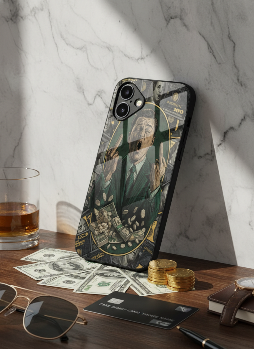 Cash Over Premium Glass Back Cover For iPhone 11-17 Models
